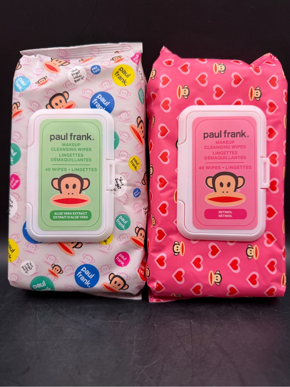 🐵 NEW Paul Frank Makeup Cleansing Wipes Bundle (2 Pack) - Aloe & Retinol 💖